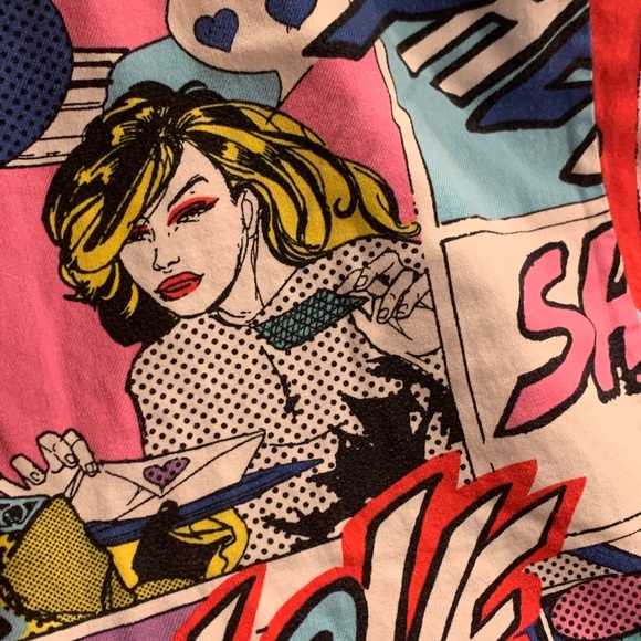 Victoria's Secret 90s Y2K Pop Art Comic Strip Flannel Pajamas Small - Picture 8 of 8